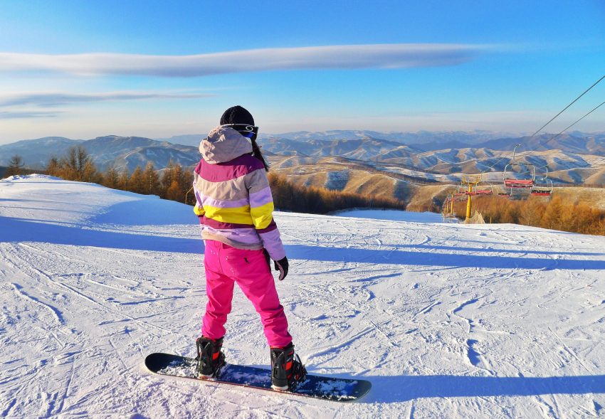 A person wearing affordable ski gear