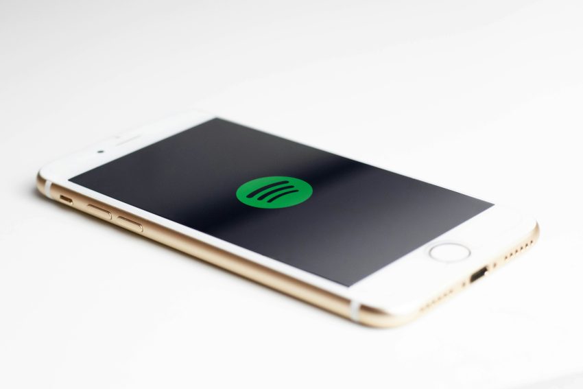 A phone with a Spotify subscription.